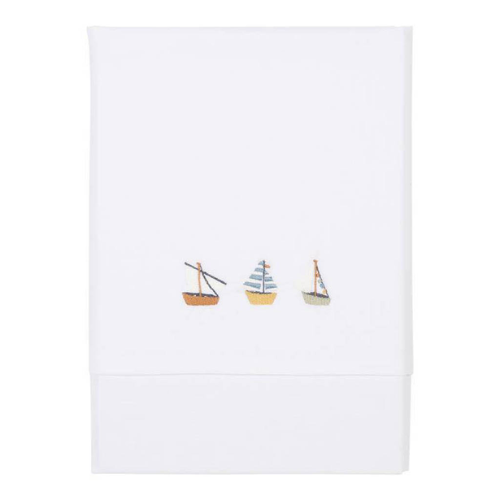 Bassinet Sheet Embroided Sailors Bay