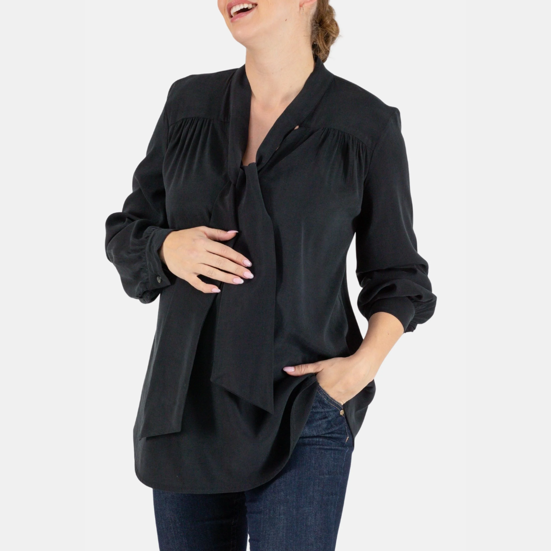 Margaux maternity and nursing Blouse - Black