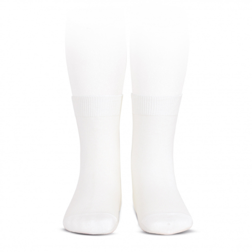 Plain Stitch Basic Short Socks White