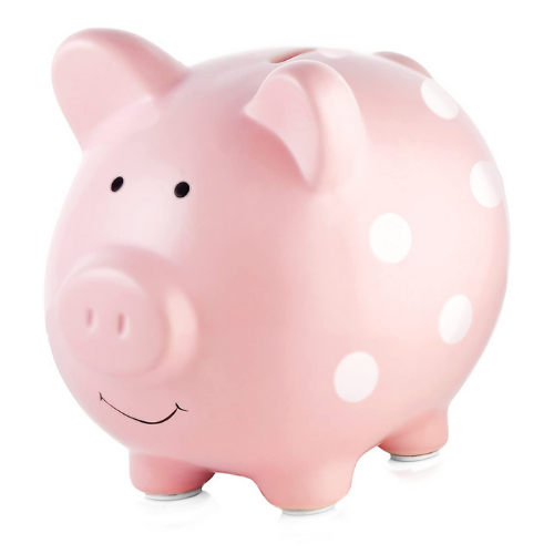 Piggy Bank Polka Dot - Pink
