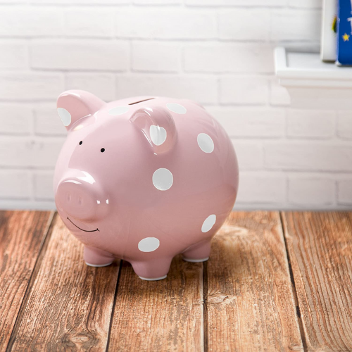 Piggy Bank Polka Dot - Pink
