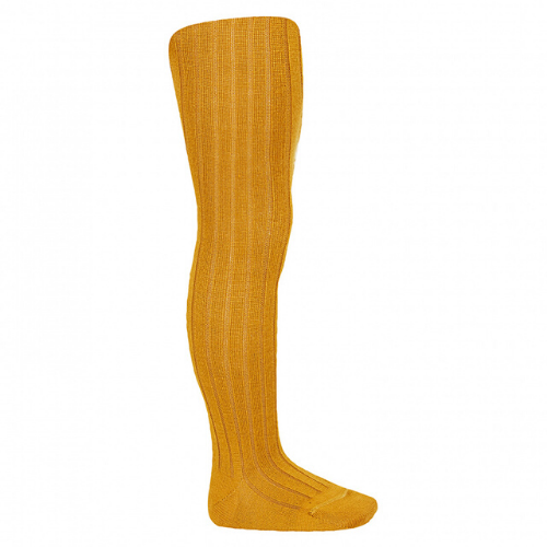 Wool Rib Tights - Curry