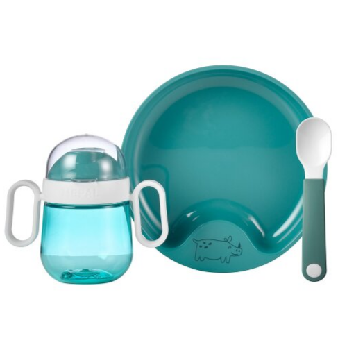 Baby dinnerware Mepal Mio 3-piece set - Deep Turquoise