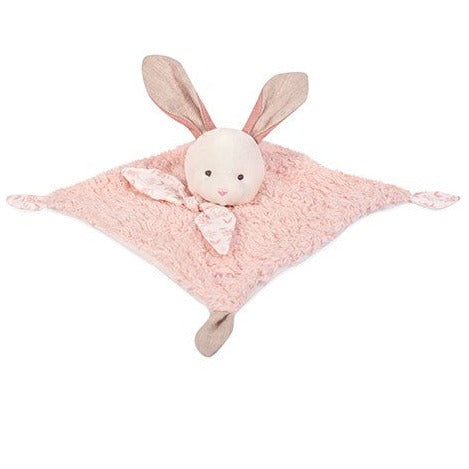Doudou et Compagnie - DC2122 - White Soft & Flat Plush Bunny with Pink  Accents