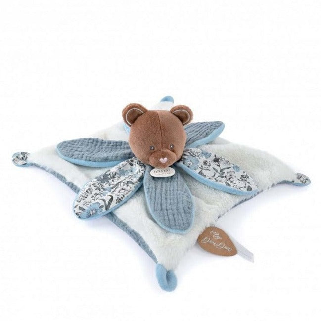 Blue BEAR soft toy with petals - BOH'AIME