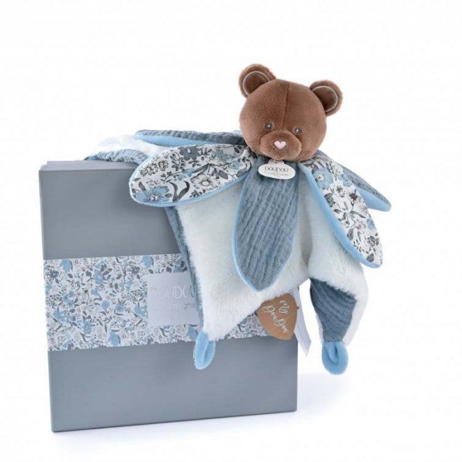 Blue BEAR soft toy with petals - BOH'AIME