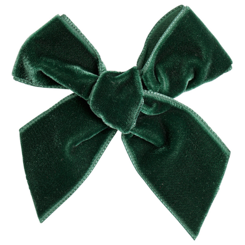 Hair clip with velvet bow - Pine
