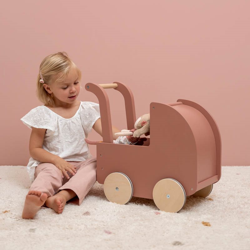 Wooden doll pram