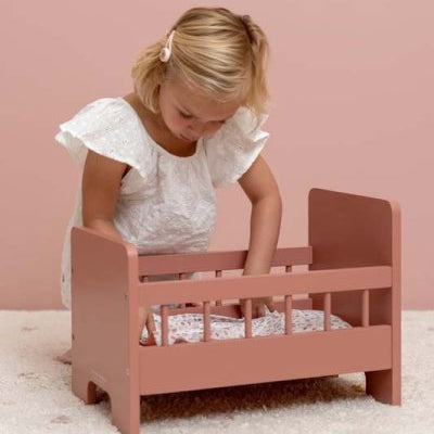 Wooden doll bed