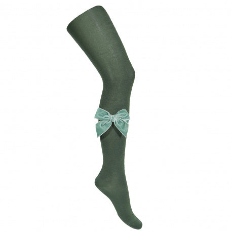 Side Velvet Bow Tights - Amazonia