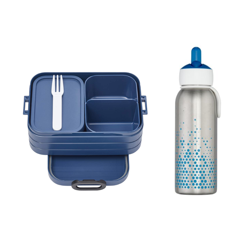 Blue Dots Insulated Bottle + Lunchbox Duo Set